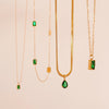 Dainty Emerald Necklace, Green Emerald Choker, Emerald Jewelry, Emerald Pendant Necklace, May Birthstone Necklace, Waterproof