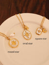 18K gold mother of pearl star pendant necklaces, Initial necklace, Pearl necklace, Waterproof tarnish free necklace, Gold jew