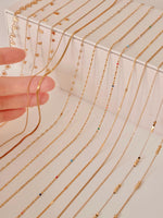 18K Gold Chain Necklace, Waterproof Cable Chain, Snake Chain, Herringbone Chain, Heart Chain, Star Chain, Curb Chain, Rice Bead Chain