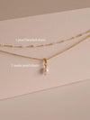 Gold Layered Pearl Necklace, Snake Chain Double Layer Necklace, Dainty Freshwater Pearl Necklace, Multiple Pearl Necklace, Gi