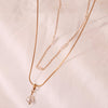 Dainty Gold Layered Pearl Necklace, Natural Freshwater Pearl Double Layer Necklace, Waterproof Wedding Layered Necklace, Gift