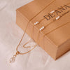 Dainty Gold Layered Pearl Necklace, Natural Freshwater Pearl Double Layer Necklace, Waterproof Wedding Layered Necklace, Gift