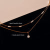 Dainty Gold Layered Pearl Necklace, Natural Freshwater Pearl Double Layer Necklace, Waterproof Wedding Layered Necklace, Gift