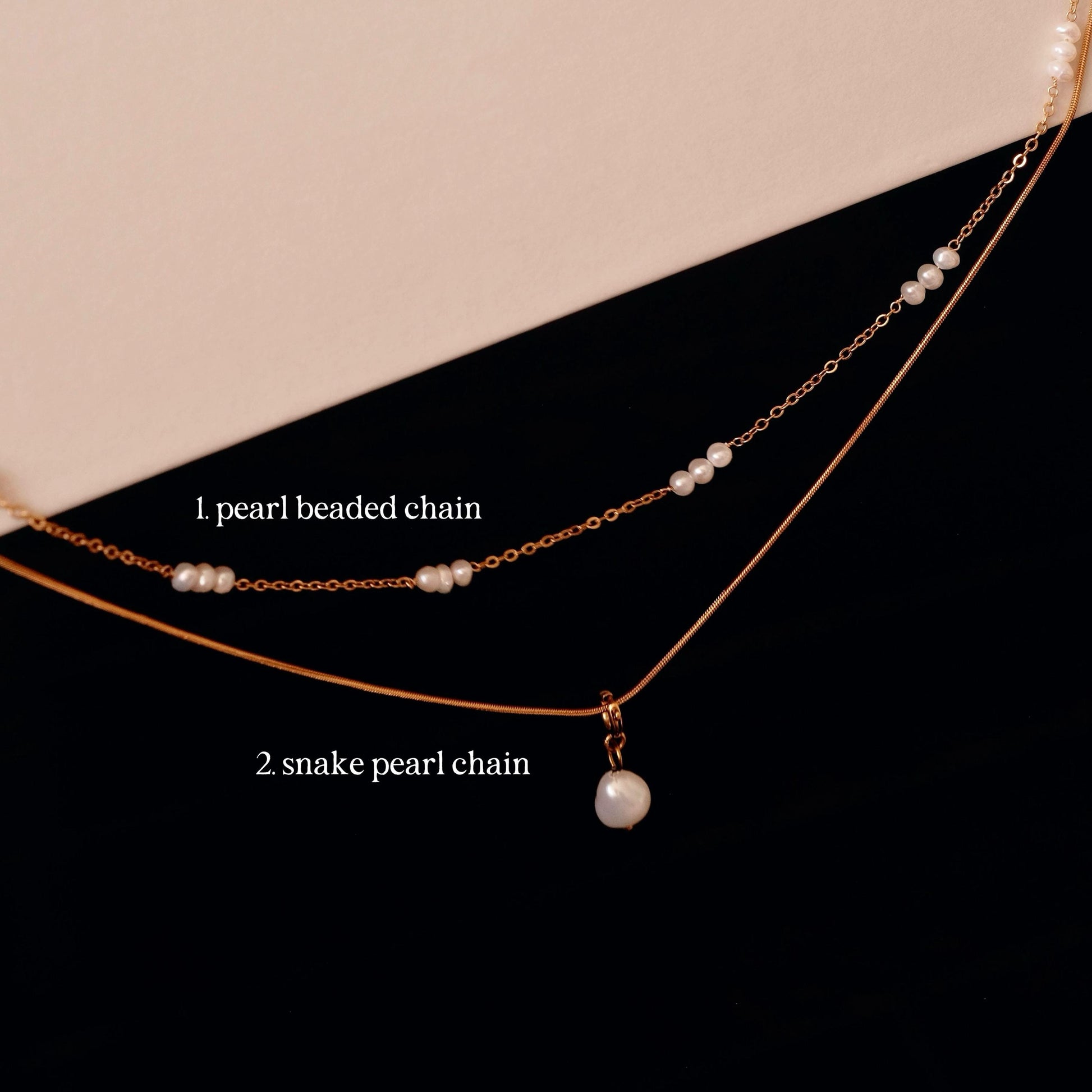 Dainty Gold Layered Pearl Necklace, Natural Freshwater Pearl Double Layer Necklace, Waterproof Wedding Layered Necklace, Gift