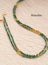 Genuine Gemstone Beaded Necklace, Cube beads choker, 18k gold beaded necklace, Crystal Beads, Gold-Filled Necklace, Cats Eye 