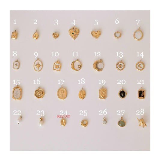 Custom DIY gold charm necklace, waterproof dainty pendants necklace, 18k gold charm necklace, build your own necklace, gift f