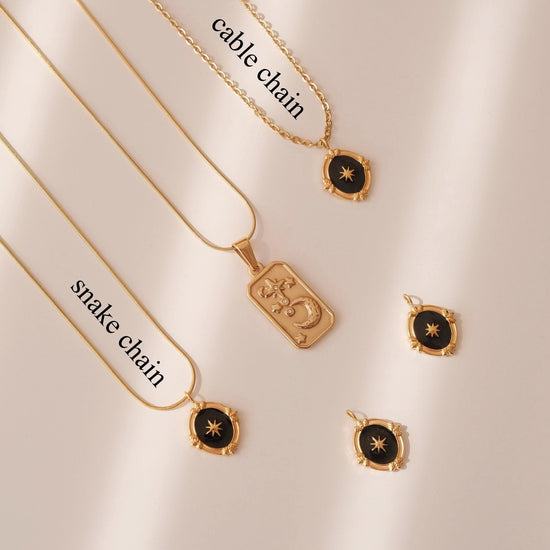 Celestial Charm Necklace | Sun Moon Star Evil Eye Pendant | Tarot Inspired Jewelry | Protection & Luck Gift | Choose Your Charm | Waterproof