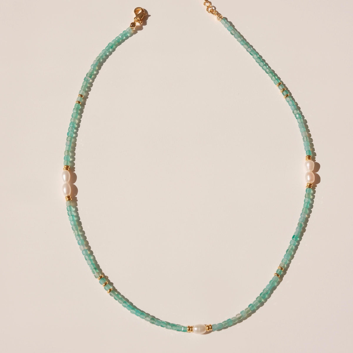 Genuine Gemstone Beaded Necklace, Cube beads freshwater pearl choker, 18k gold beaded necklace, Crystal Beads, Cats Eye Beads