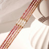 Genuine Gemstone Beaded Necklace, Cube beads freshwater pearl choker, 18k gold beaded necklace, Crystal Beads, Cats Eye Beads