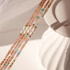 Genuine Gemstone Beaded Necklace, Cube beads freshwater pearl choker, 18k gold beaded necklace, Crystal Beads, Cats Eye Beads
