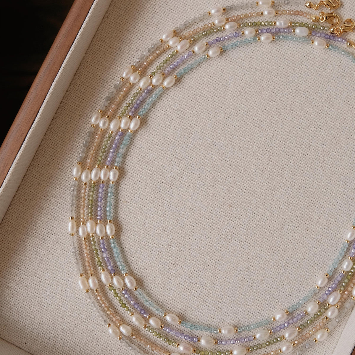 Genuine Gemstone Beaded Necklace, Beads freshwater pearl choker, 18k gold beaded necklace, Crystal Beads, Cats Eye Beads, Gift for her