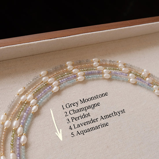Genuine Gemstone Beaded Necklace, Beads freshwater pearl choker, 18k gold beaded necklace, Crystal Beads, Cats Eye Beads, Gift for her