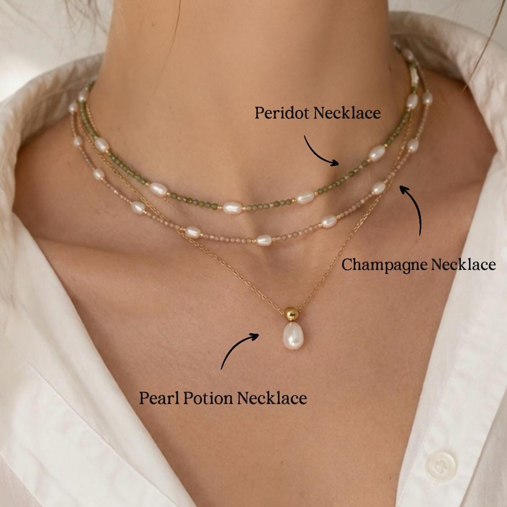 Genuine Gemstone Beaded Necklace, Beads freshwater pearl choker, 18k gold beaded necklace, Crystal Beads, Cats Eye Beads, Gift for her