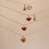 Red heart necklace, Waterproof tarnish resistant necklace, Mother of pearl necklace, Love necklace, 18k gold pendant necklace