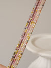 Genuine Gemstone Beaded Necklace, Cube beads choker, 18k gold beaded necklace, Crystal Beads, Gold-Filled Necklace, Cats Eye 