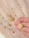 Green Aventurine Satellite Necklace, North Star Necklace, Layering Necklace, Green Gemstone Beaded Chain Necklace, Gold Water