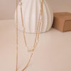 Dainty Gold Layered Pearl Necklace Set, Natural Freshwater Pearl Double Layer Necklace, Waterproof Wedding Layered Necklace, 