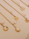 Gold mother of pearl pendant necklaces, 18k gold star necklace, waterproof tarnish resistant necklace, gold jewelery for wome
